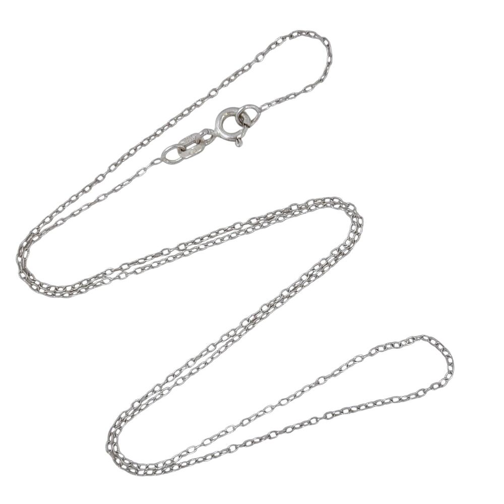 Vintage Sterling Silver 925 1.0mm Cable Chain Necklace 16.5"